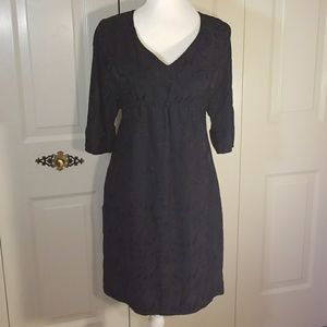 Vince Black Silk 3/4 Sleeved Dress